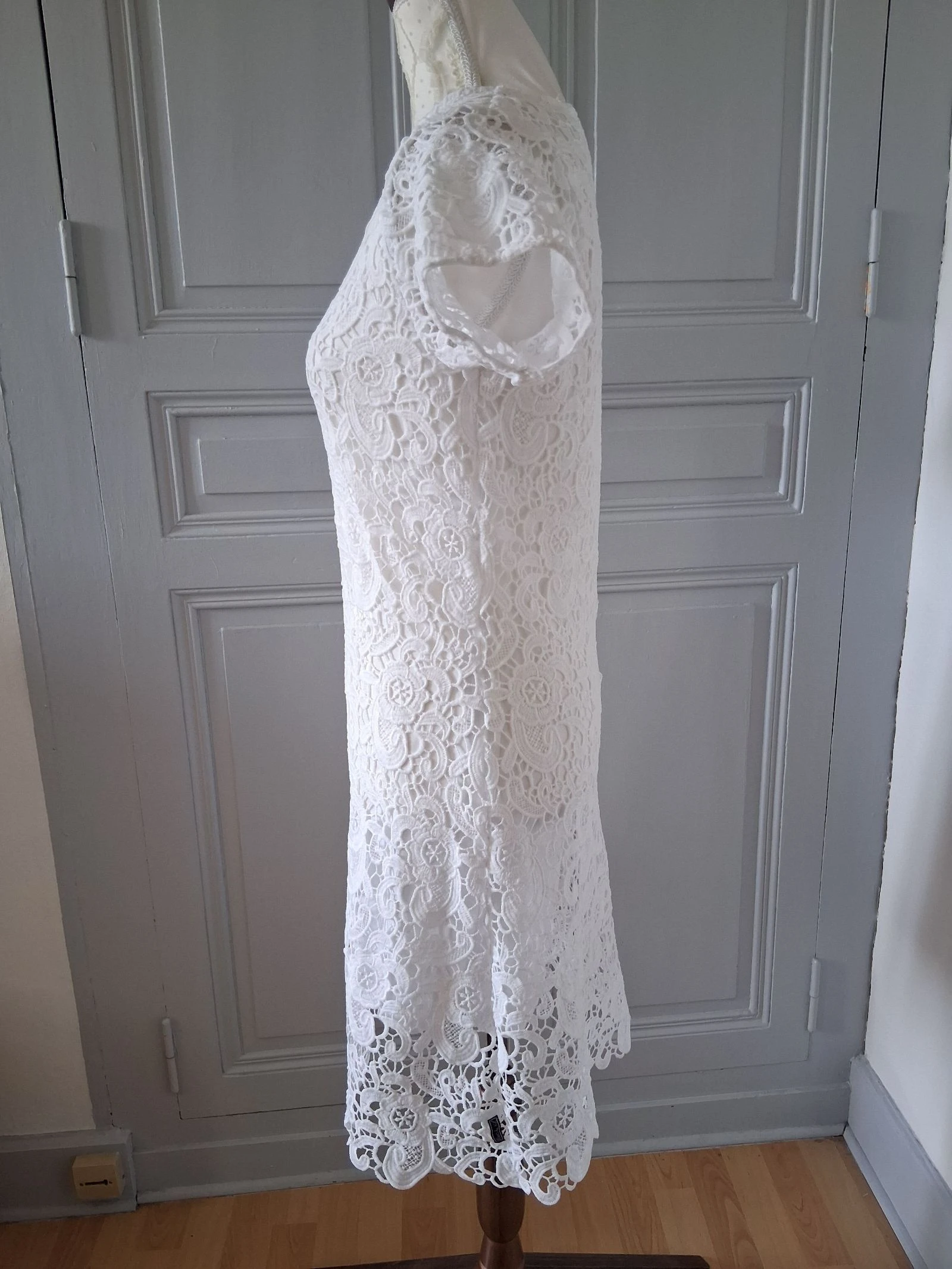 Vestido blanco de encaje guipú Blanc du Nil - Talla 36 – photo 5